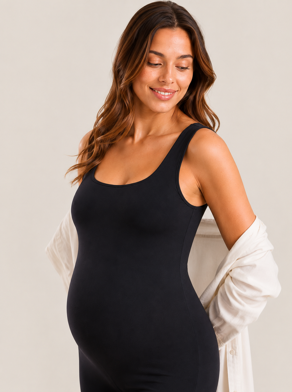 Jumpsuit Schwangerschaft Damen – Nahtloser Umstands-Jumpsuit mit Stretch | Bequem & Atmungsaktiv – Ansicht 2