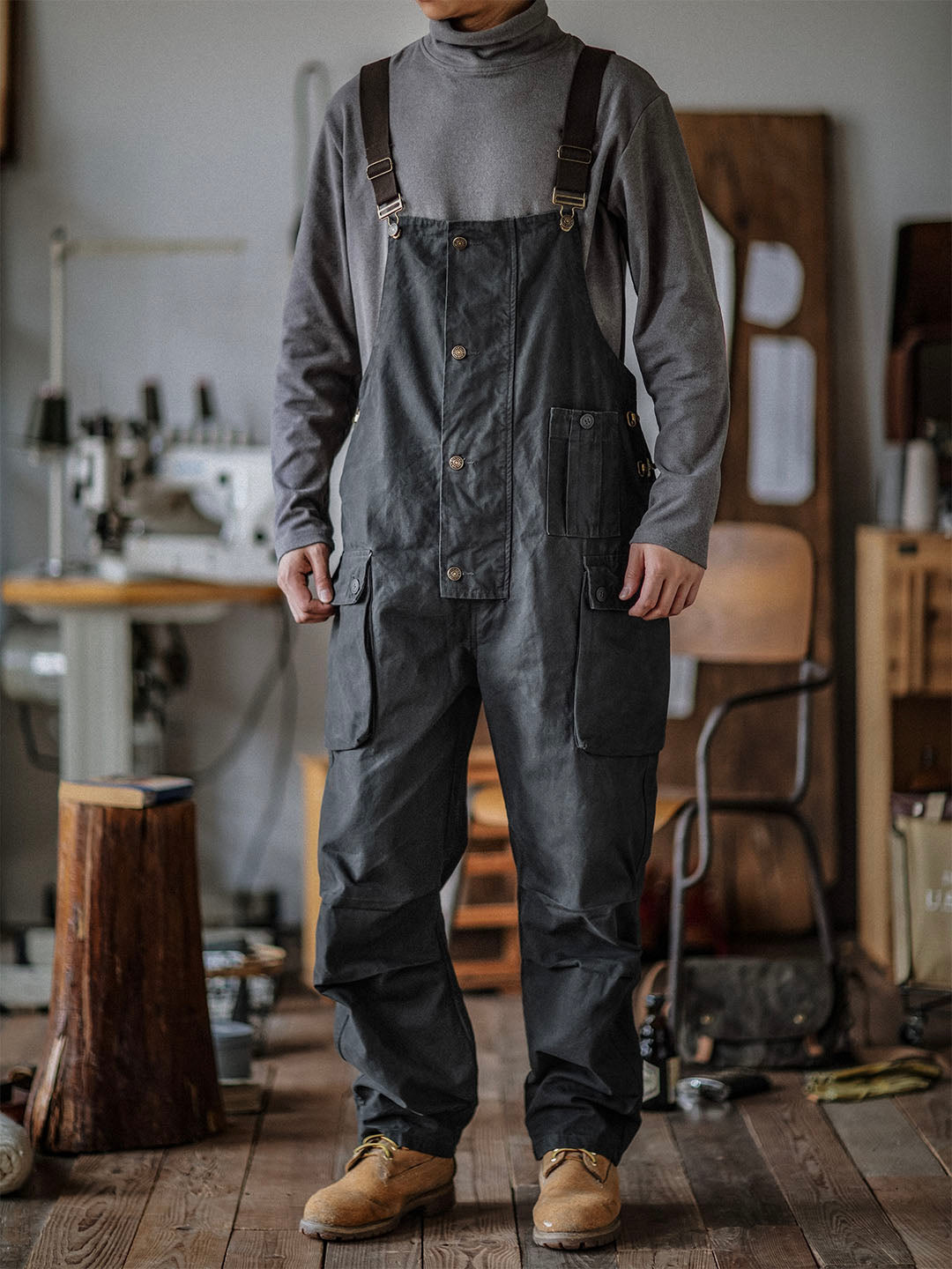 Benny Herren Latzhose | Robuste Canvas Arbeitskleidung, Schmaler Schnitt, Praktisch