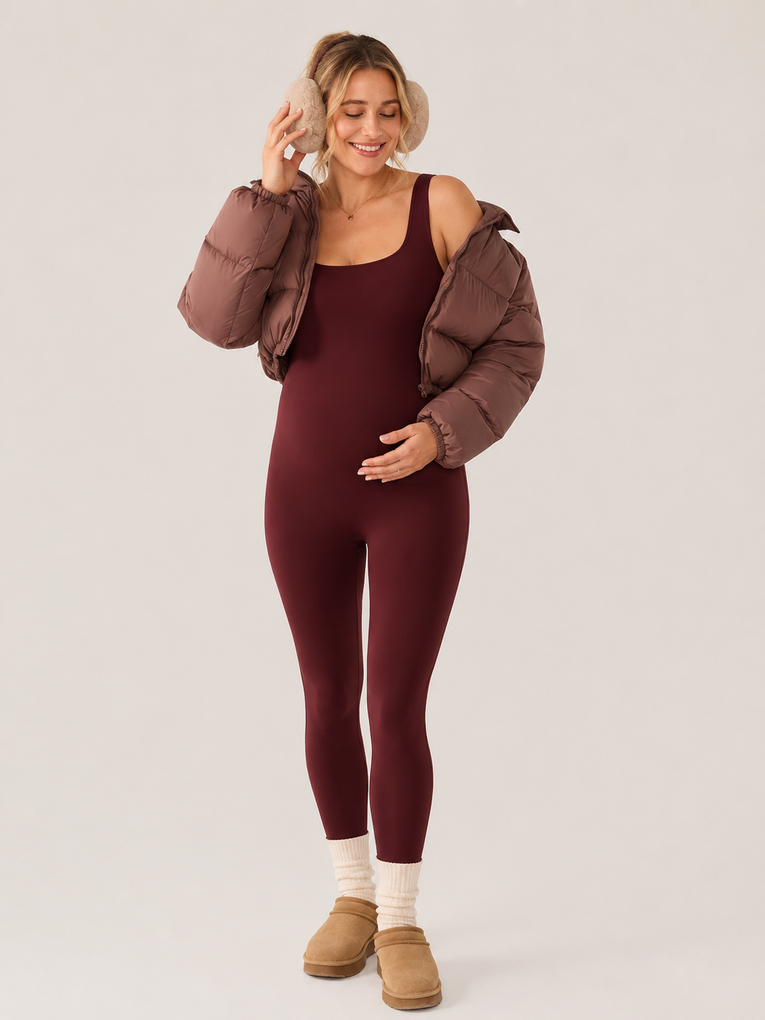 Jumpsuit Schwangerschaft Damen – Nahtloser Umstands-Jumpsuit mit Stretch | Bequem & Atmungsaktiv