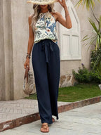 Damen Sommer Set mit floralem Blusentop und weiter Hose, lässig — Image 7