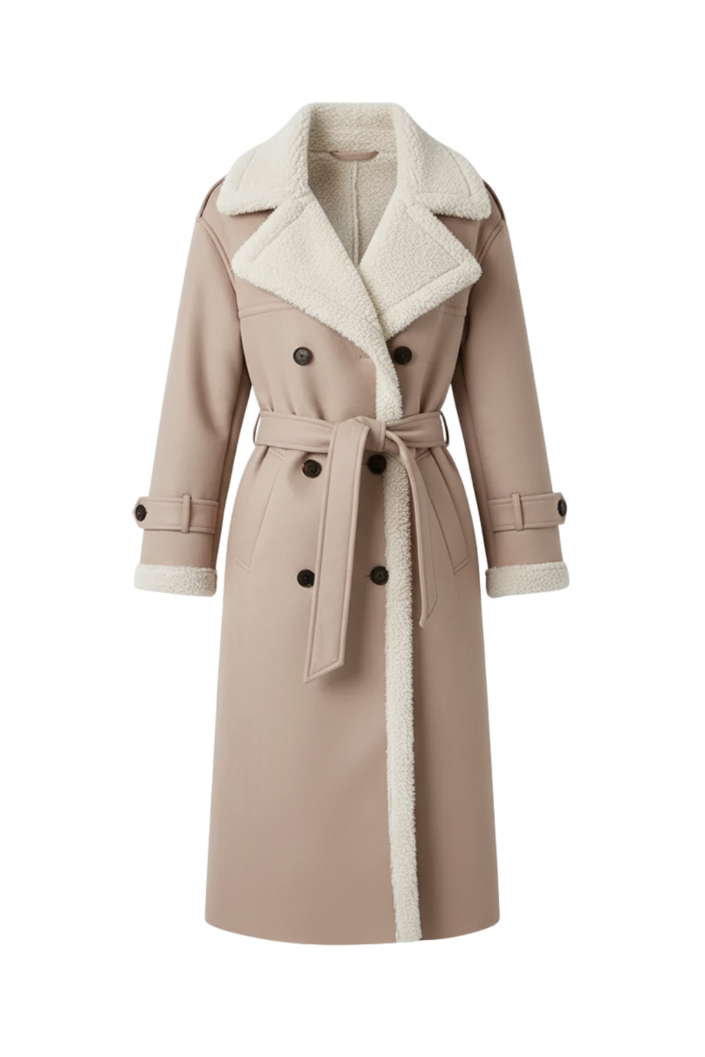 Marke Damen-Wintermantel mit Schaffellimitat, wendbar, stilvoll — Image 2