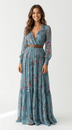 Floralia Maxikleid in Grün — Image 5