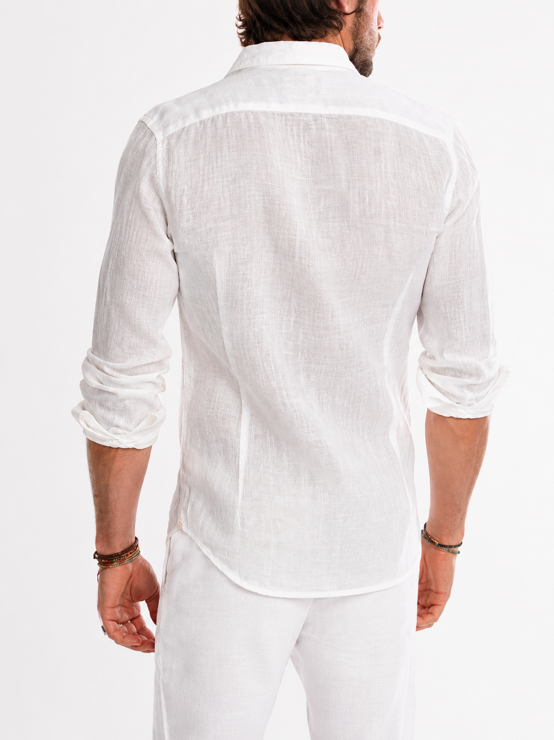 Herren Leinenhemd mit langen Ärmeln – Detail