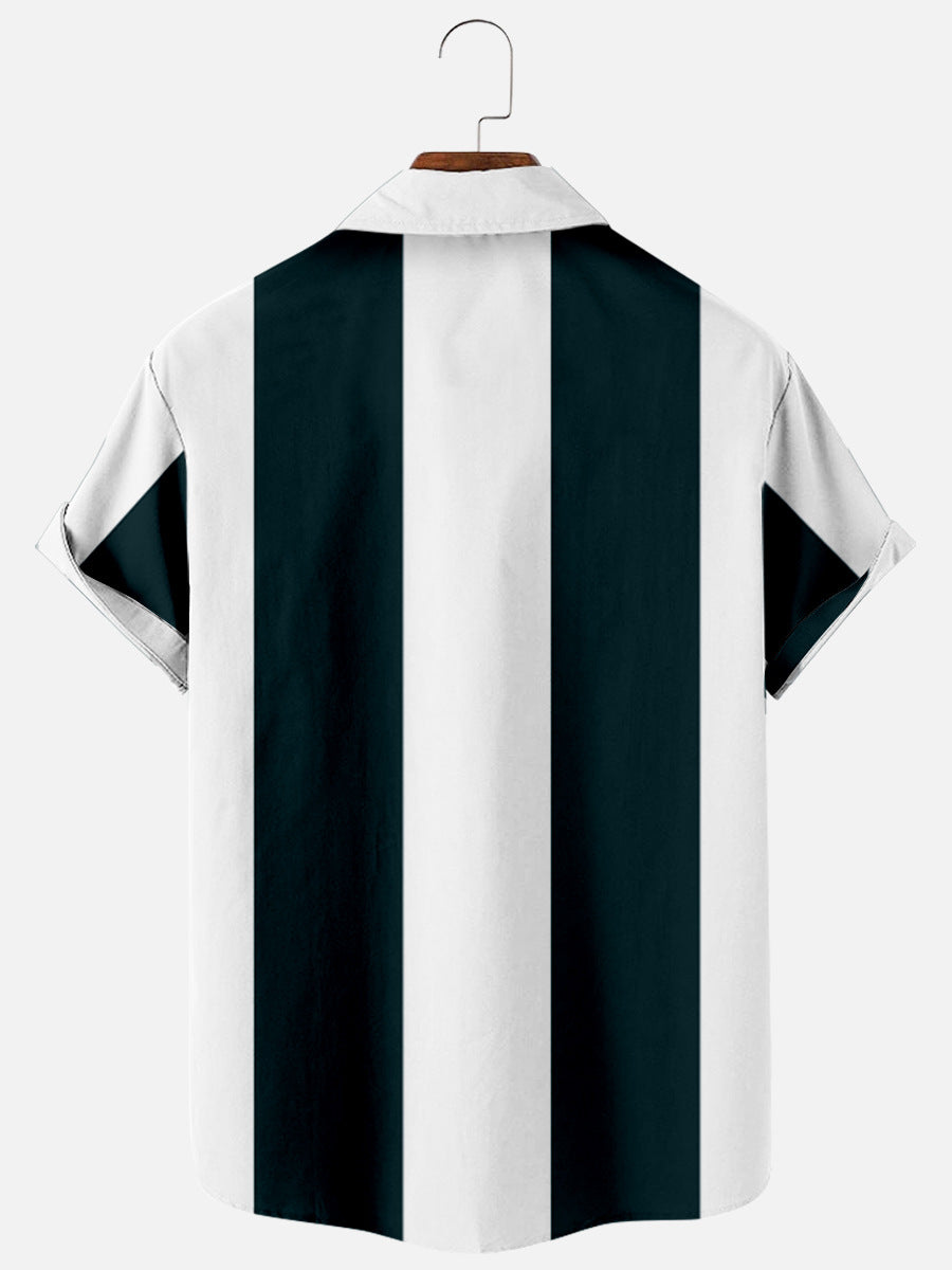 Jesolice Herren Gestreiftes Kurzarm Hemd – Lässiges Leichtes Baumwollmischung Sommeroberteil Elegant — Image 6