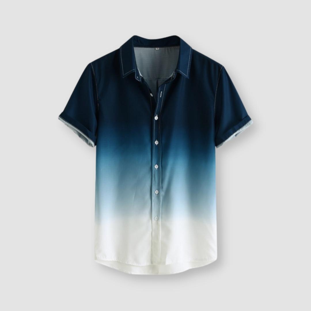 Jesolice Herren Gradient Kurzarm Hemd – Leichtes Lässiges Sommeroberteil mit Ombre-Design Stil — Main Image