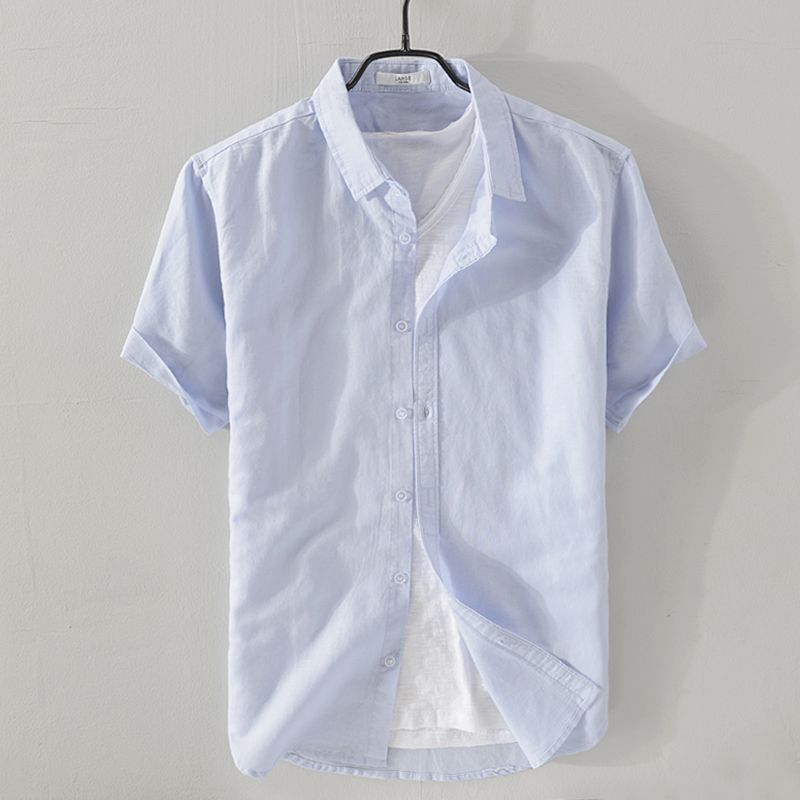 Jesolice Herren Kurzarm Hemd – Leichtes Atmungsaktives Leinenmischung Sommeroberteil Elegant — Image 10