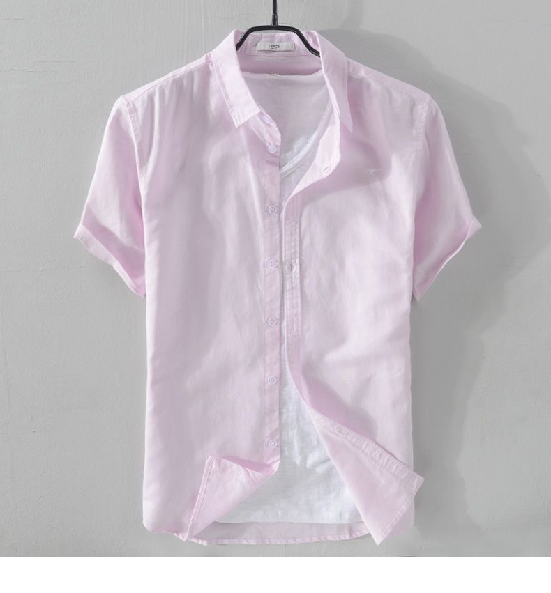 Jesolice Herren Kurzarm Hemd – Leichtes Atmungsaktives Leinenmischung Sommeroberteil Elegant — Image 5