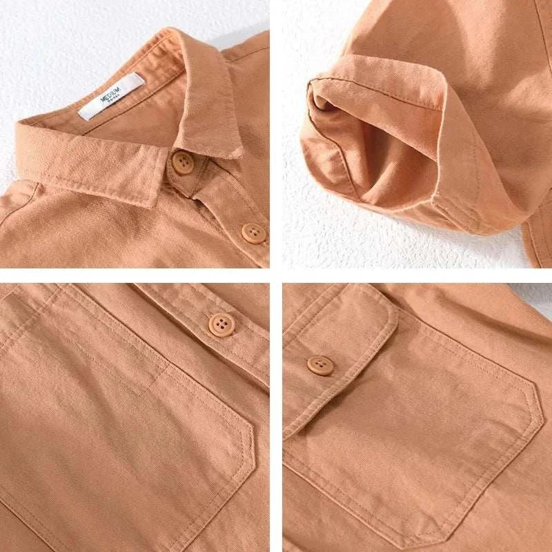 Jesolice Herren Kurzarm Hemd – Leichtes Baumwollmischung Sommeroberteil mit Brusttaschen Stilvoll — Image 5