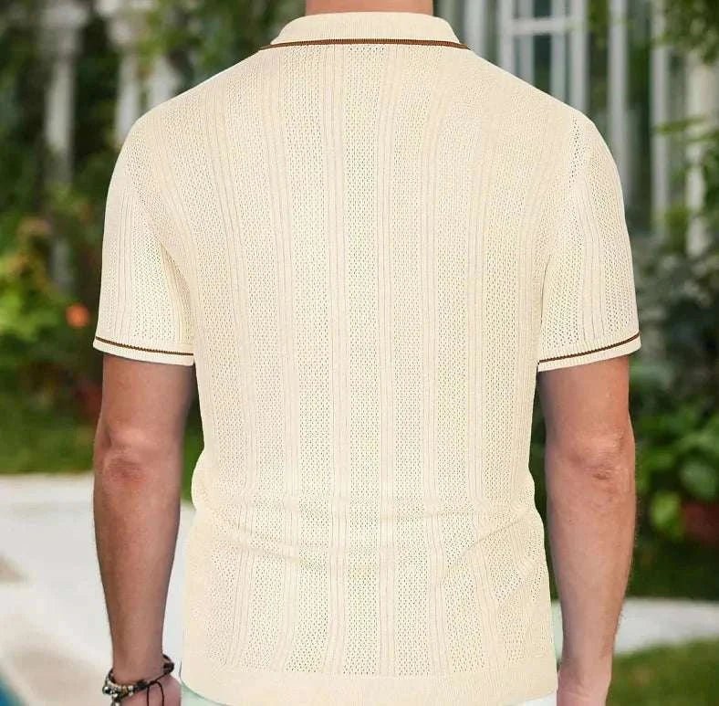 Jesolice Herren Kurzarm Strick Polohemd – Leicht Atmungsaktiver Baumwollmix Lässiges Hemd Elegant — Image 5