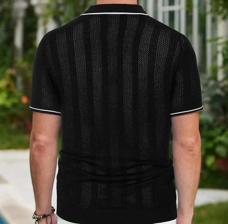 Jesolice Herren Kurzarm Strick Polohemd – Leicht Atmungsaktiver Baumwollmix Lässiges Hemd Elegant — Image 7