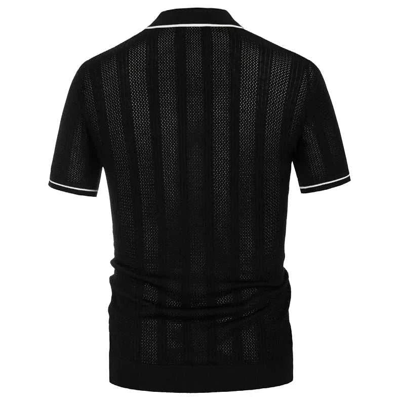 Jesolice Herren Kurzarm Strick Polohemd – Leicht Atmungsaktiver Baumwollmix Lässiges Hemd Elegant — Image 9