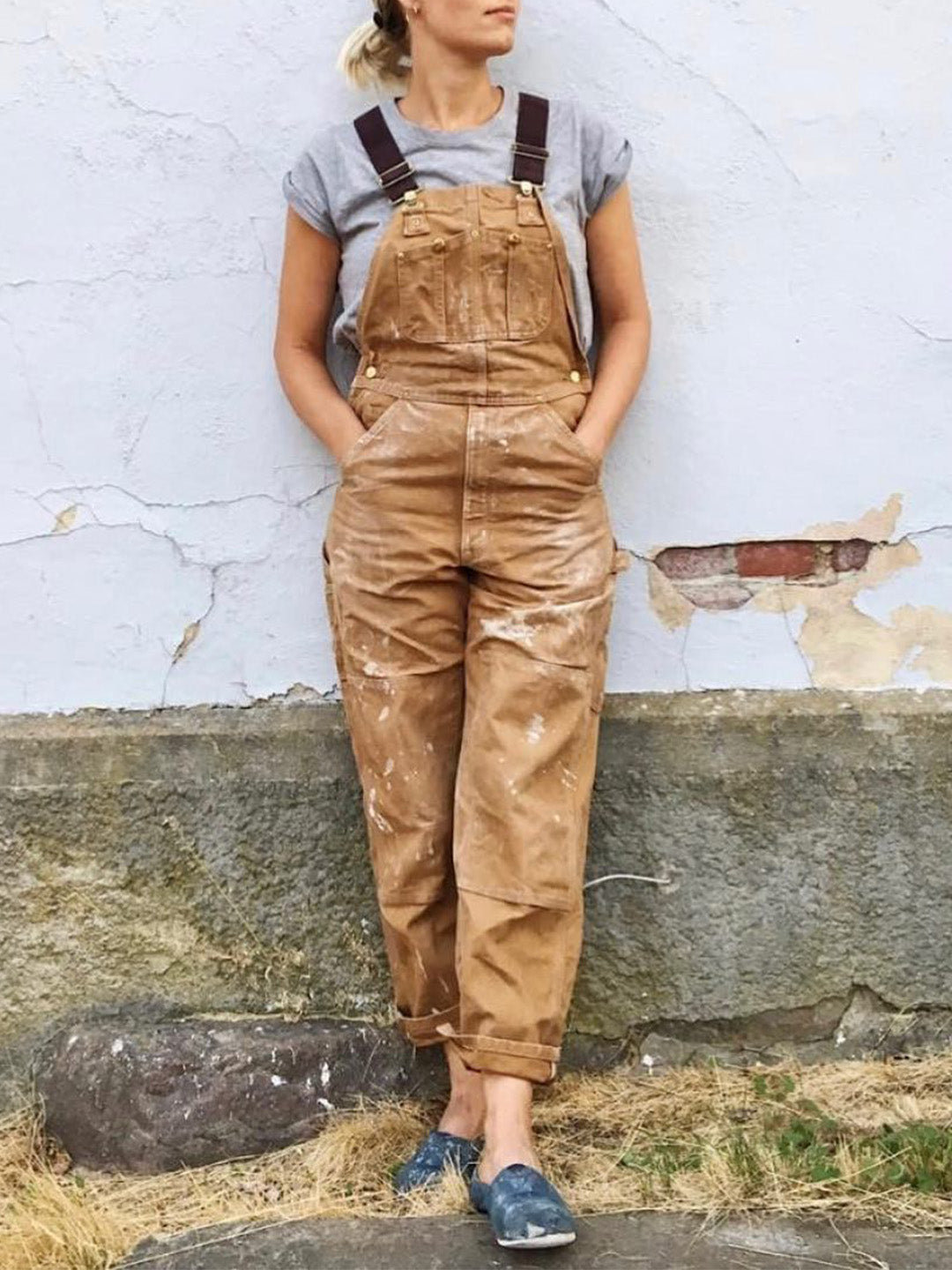 Jesolice Herren Latzhose aus Denim | Robustes Canvas, Verstellbare Träger, Mehrere Taschen, Praktisch — Image 4