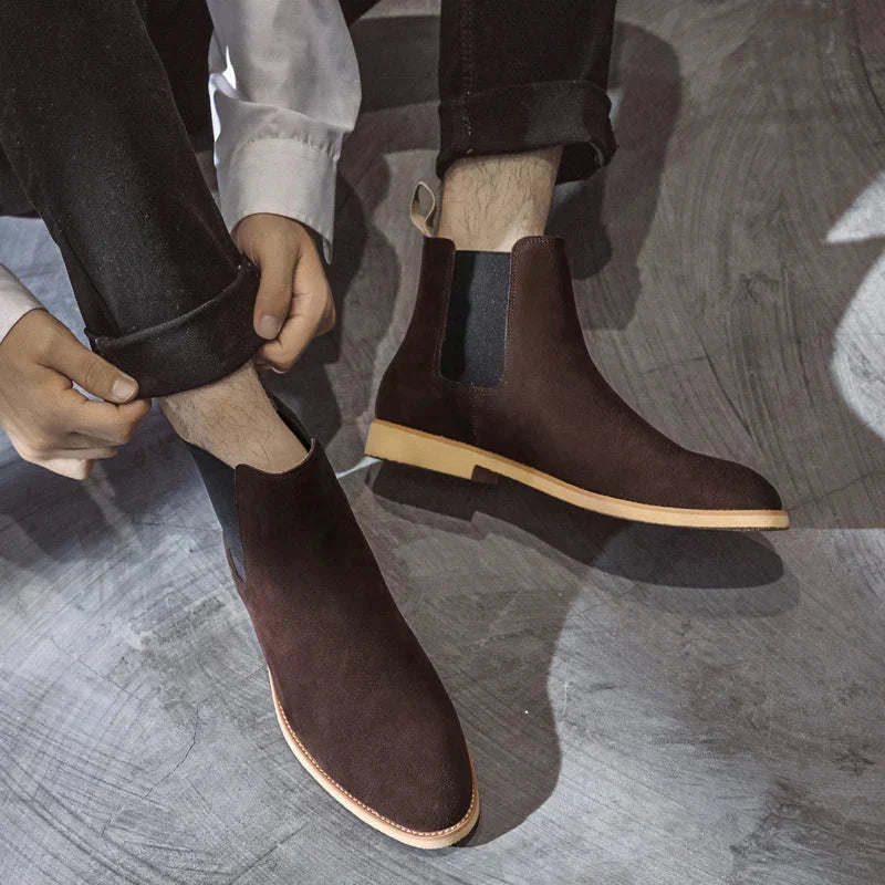 Jesolice Herren Wildleder Chelsea Stiefel – Klassische Slip-On Stiefeletten mit Elastischen Seiten für Freizeit- und formelle Anlässe Elegante — Image 8