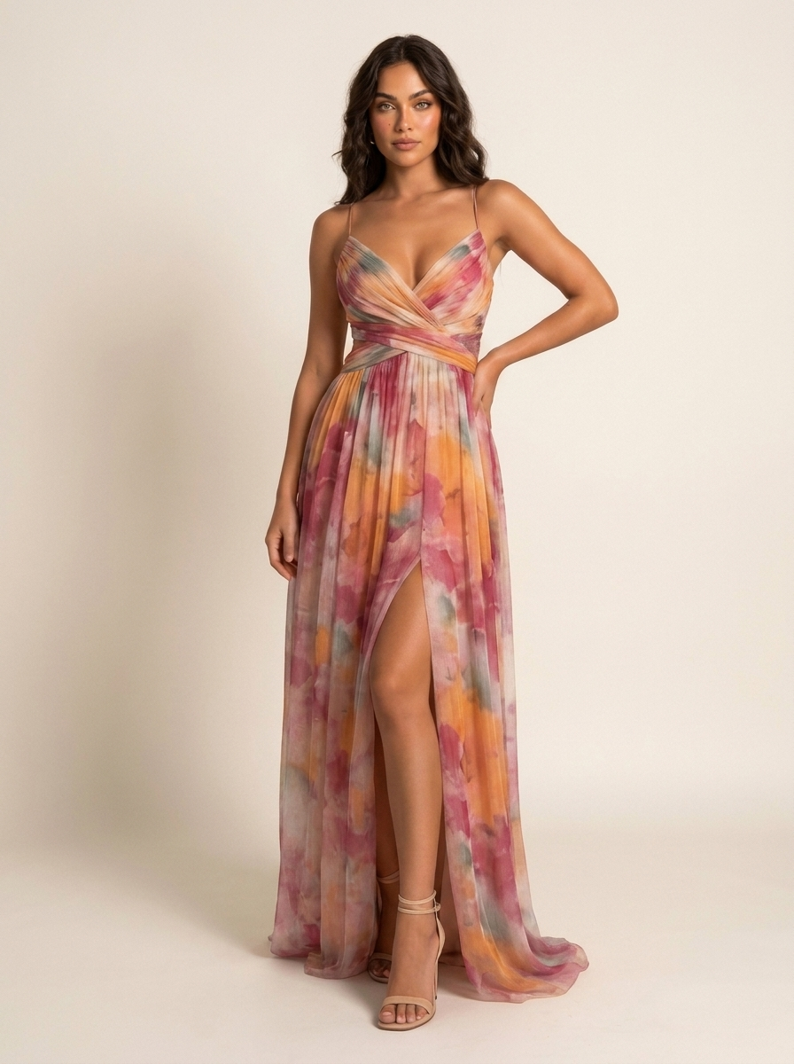 Lunara Abendkleid in Mehrfarbig — Main Image