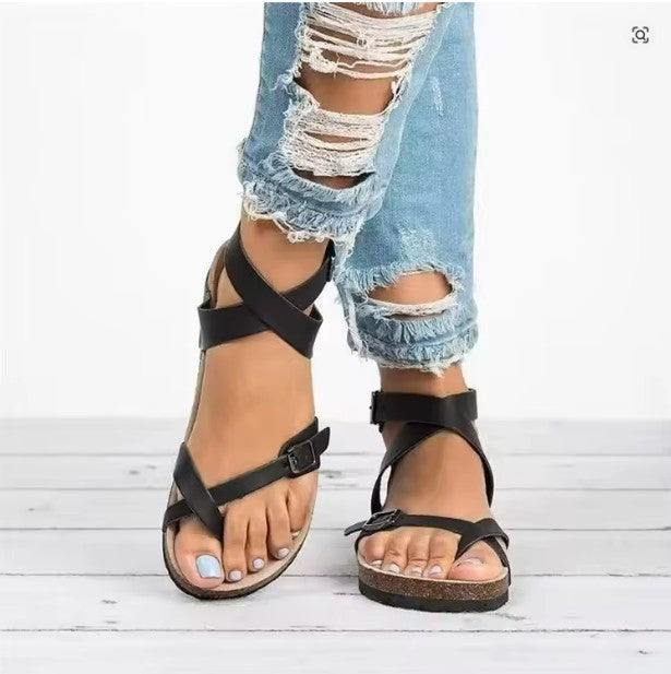 Lunara Damen Sandalen in Schwarz und Braun — Image 3