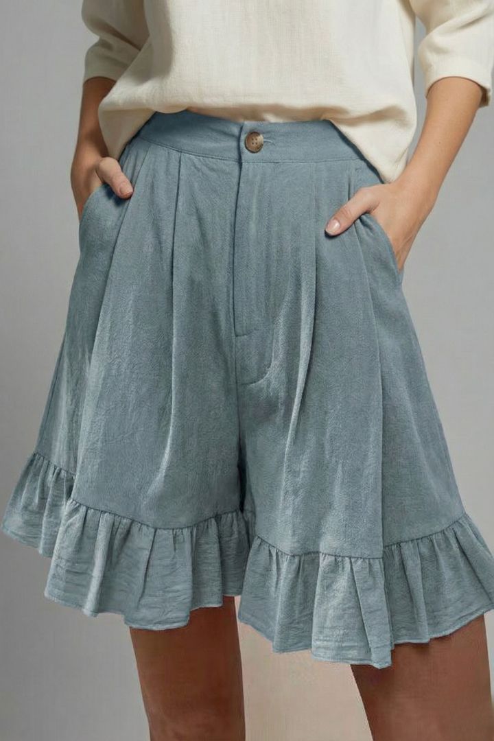 Marke Damen Shorts mit Rüschen Saum in Beige — Image 20