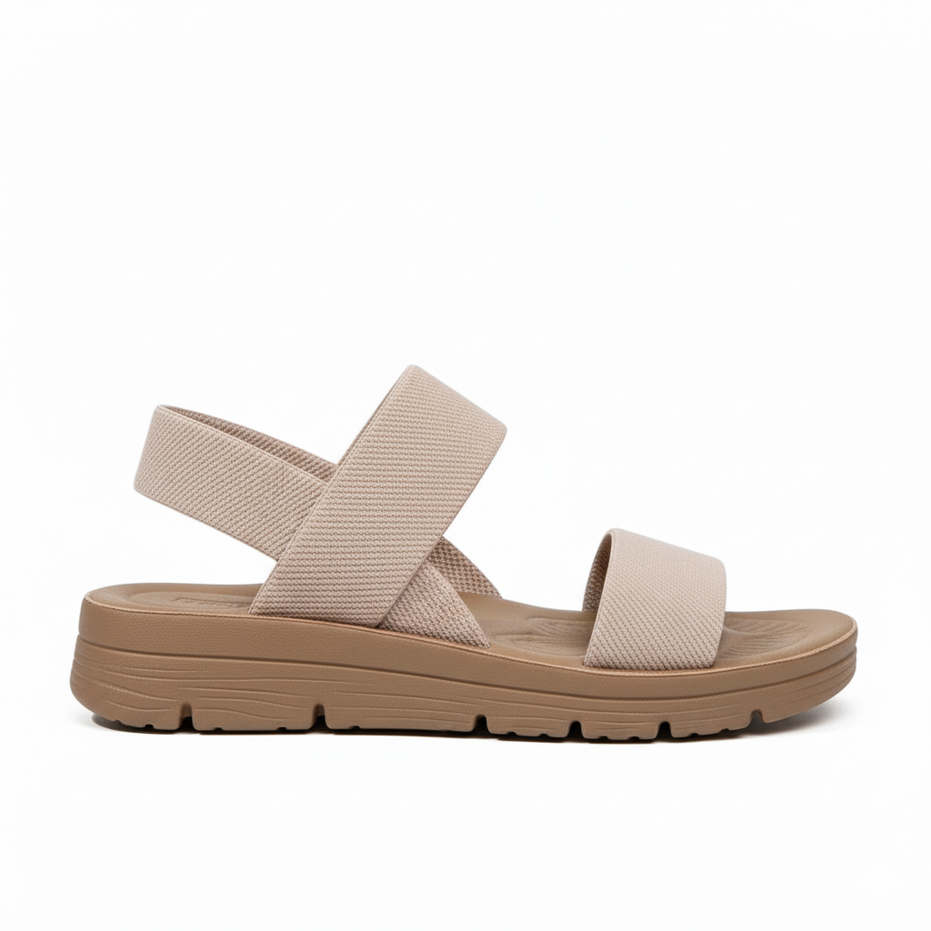 Damen Sandalen Beige Textil 2
