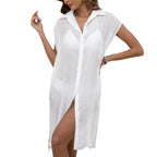Damen Strandüberwurf Weiß, leicht und elegant 5