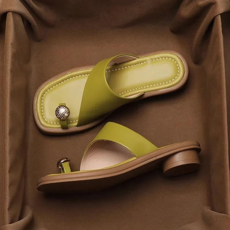Sandalen in Grün für Damen mit Blockabsatz 2
