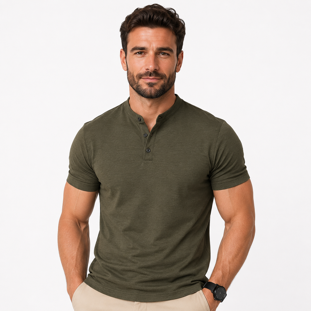 Henley T-Shirt Schwarz 2