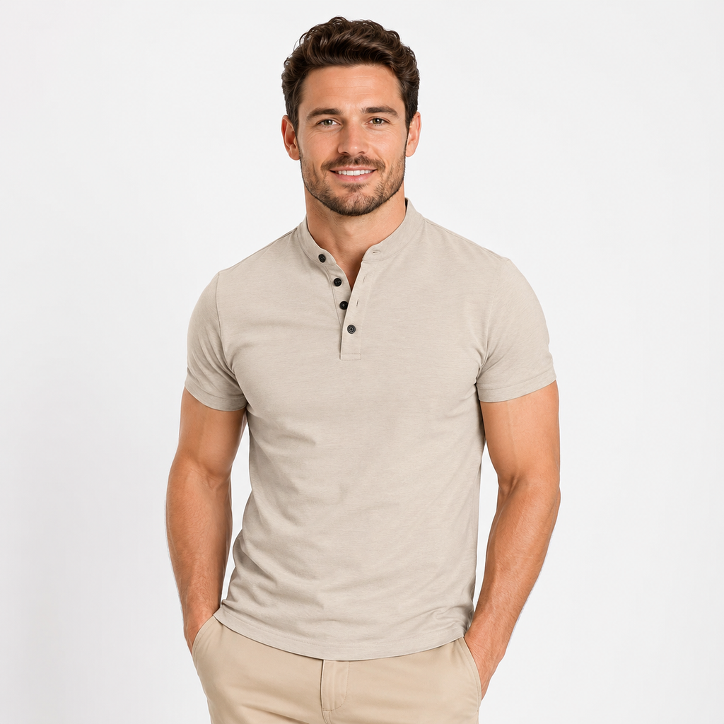 Henley T-Shirt Schwarz 3