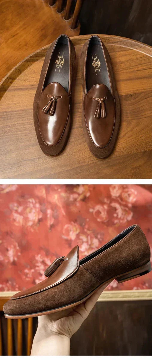 Herren Leder Quasten Slipper in eleganter Ausführung 6