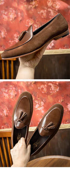 Herren Leder Quasten Slipper in eleganter Ausführung 7
