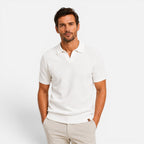 Herren Strickpolo Weiß