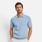 Herren Strickpolo Weiß 5