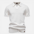 Herren Strickpolo Weiß 8