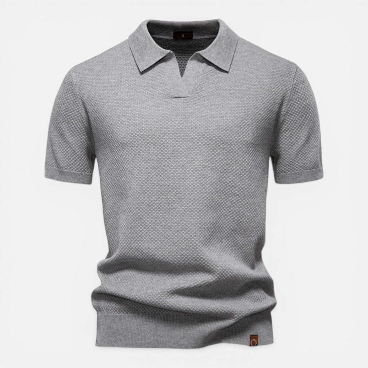 Herren Strickpolo Weiß 9