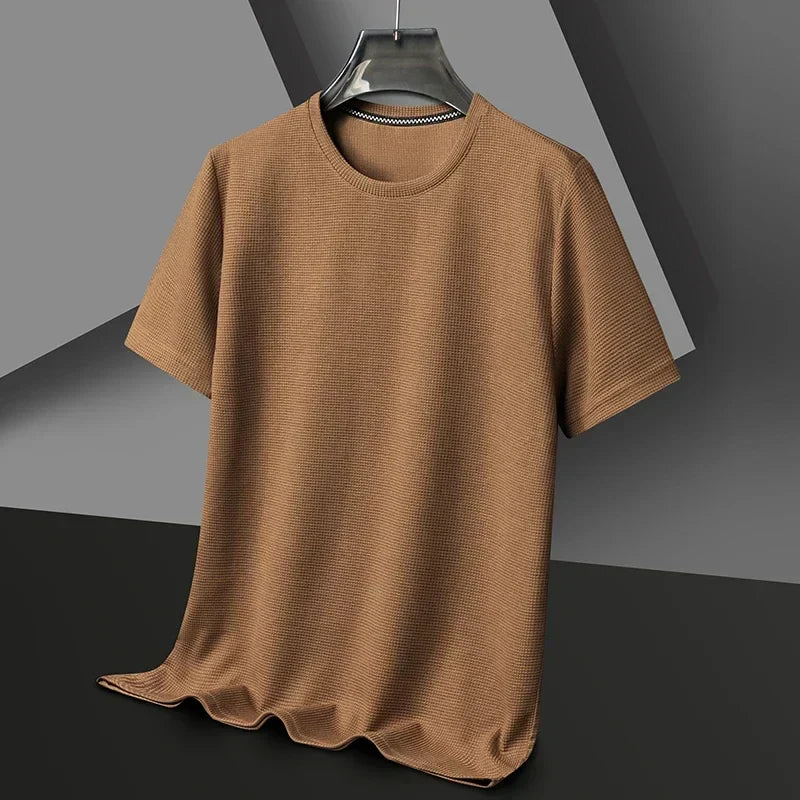 Herren T-Shirt Braun Waffelstrick 2