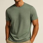 Herren T-Shirt Braun Waffelstrick 8