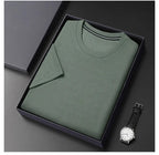 Herren T-Shirt Braun Waffelstrick 9