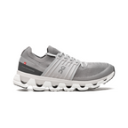 On Running Cloudswift 3 in Grau und Blau, sportlicher Laufschuh.