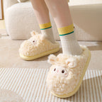 Plüsch Schaf Hausschuhe Beige 3