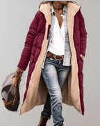 Pekiclub Damen Wintermantel mit Kapuze und Fleece-Futter