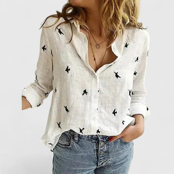 Elegante entspannte Knopfblouse für Frauen in verschiedenen Farben. 7