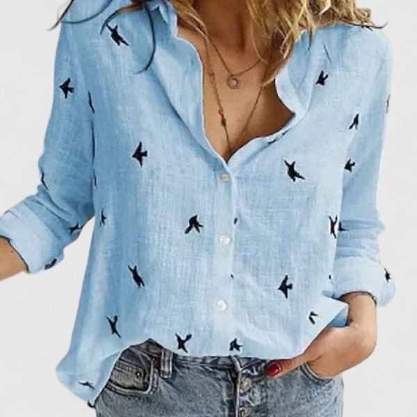 Elegante entspannte Knopfblouse für Frauen in verschiedenen Farben. 8