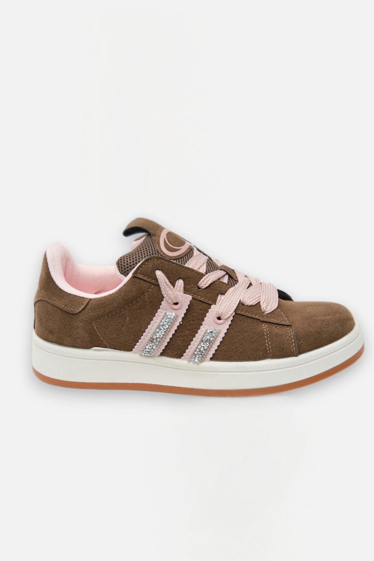 Freizeitschuhe Braun mit Kristallverzierung 3