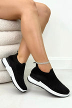 Stretch-Socken Sneaker Schwarz mit Glitzerakzenten 2