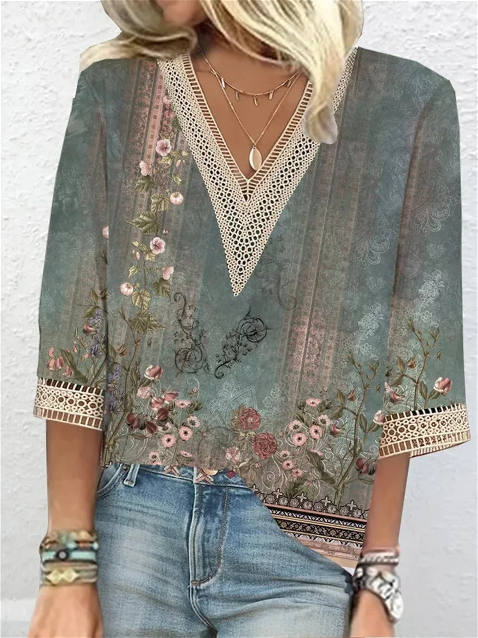 Elegante Vintage Spitzenbluse für Frauen in verschiedenen Farben. 3