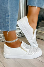 Elegante Kristall-Slipper in Weiß 2