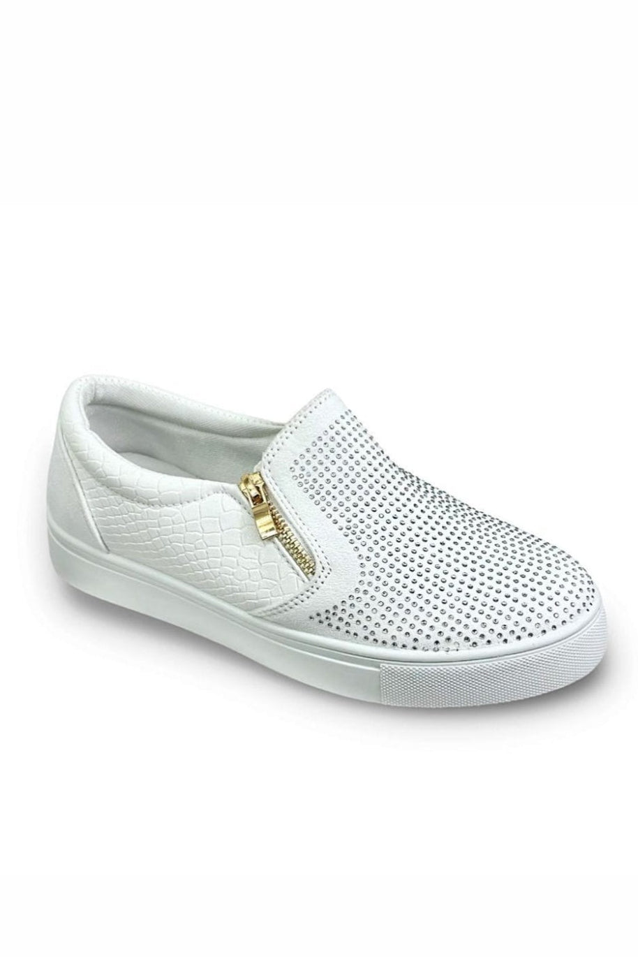 Elegante Kristall-Slipper in Weiß 7