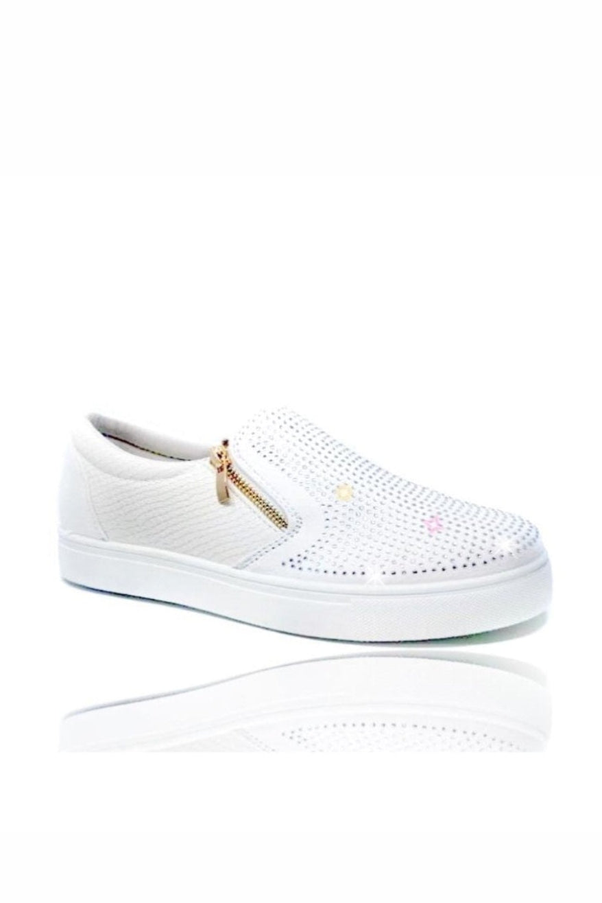 Elegante Kristall-Slipper in Weiß 9