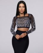 Elegantes perlenverziertes Midi Set für Frauen, ideal für besondere Anlässe. 9