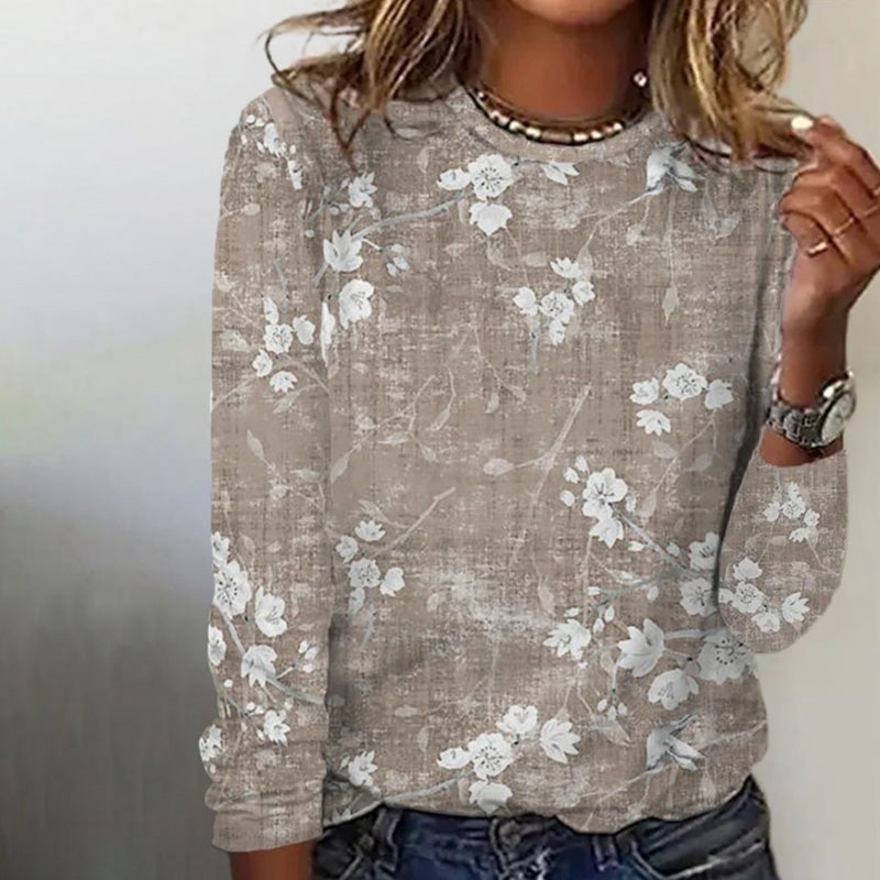 Florale leichte Bluse für Frauen in Khaki 3