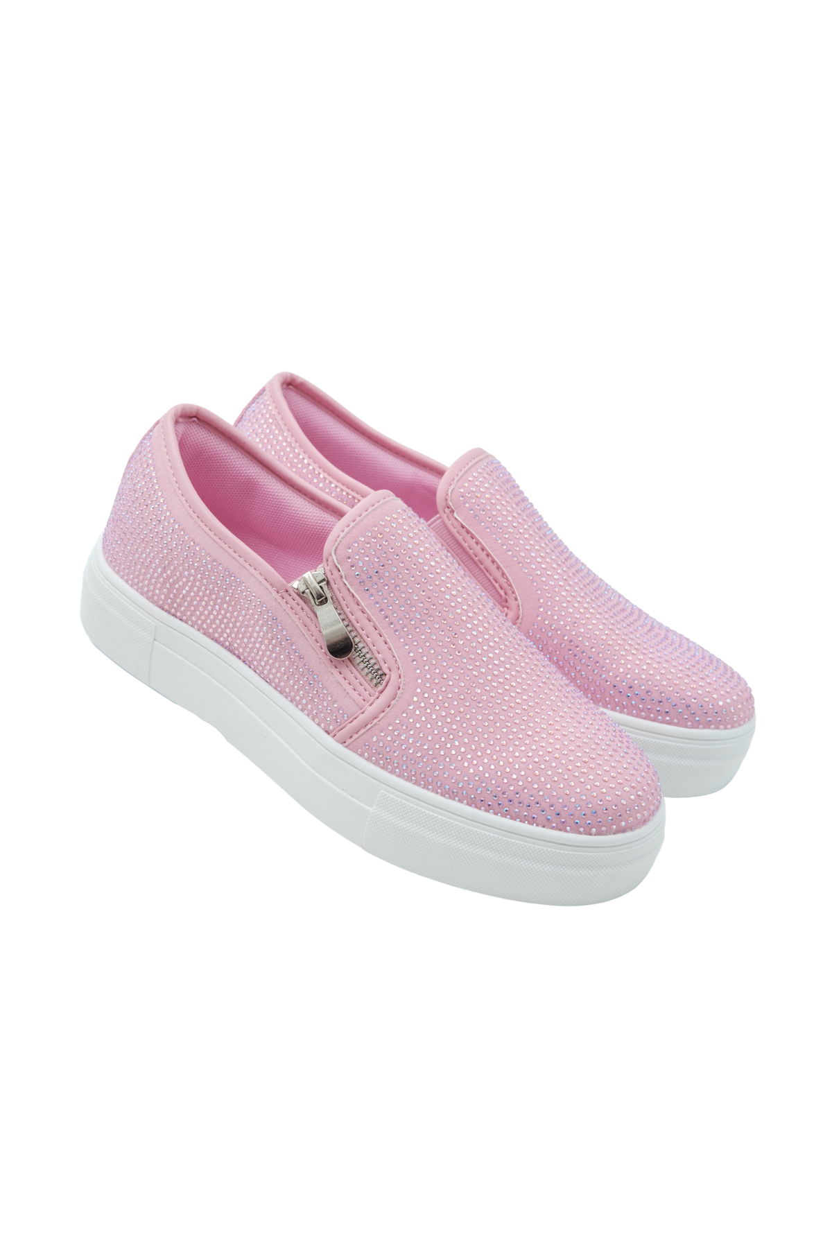 Slip-On Sneaker Pink mit Kristallverzierung 4