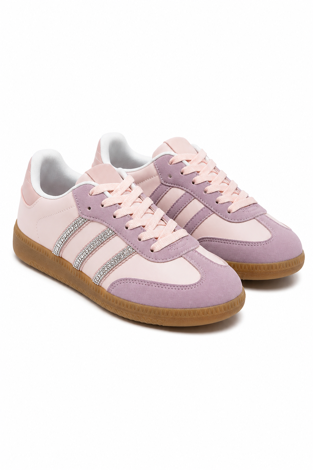 Damen Turnschuhe Rosa mit Glitzerstreifen 3