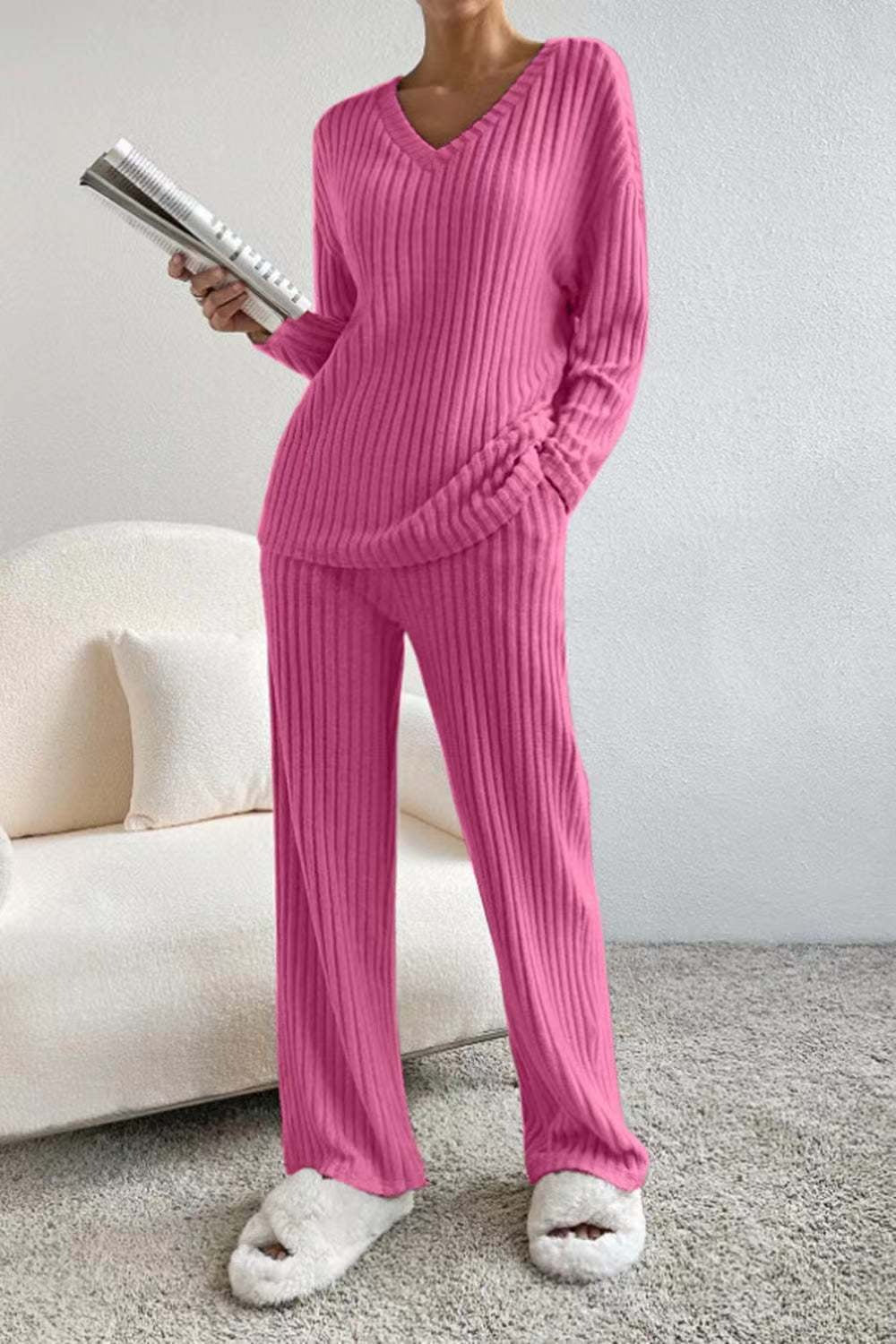 Gemütliches, weiches Strick Lounge Set für Frauen in verschiedenen Farben. 5